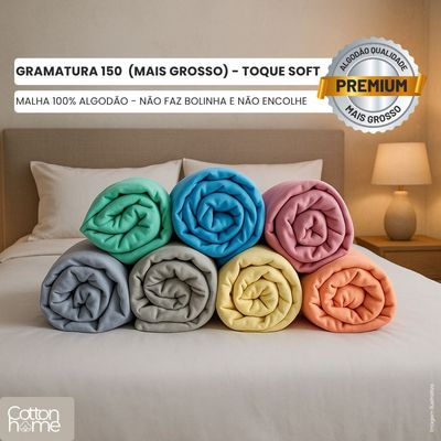Lençol Queen 100% Algodão Com Elástico Premium Salmão