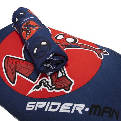 Jogo de Lençol KazzaVip Solteiro Malha Mista 70% Algodão e 30% Poliéster Joy Marvel Spider Trend 02 Peças Azul