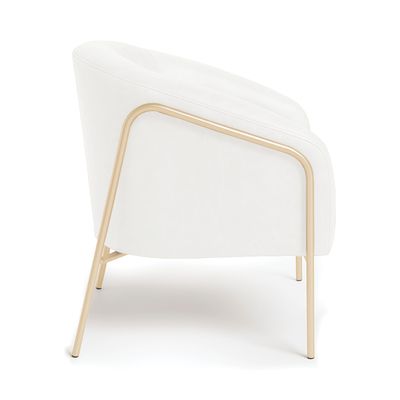 Poltrona Sala Industrial Alta Champanhe Stella Sintético PU Branco D03 - D'Rossi