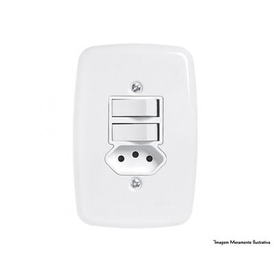 Interruptor Ideale Br 2 Simp+Tom 2P+T C/Pl 10A 250V 3219 c/12pcs