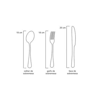 Faca de Sobremesa Furta Cor Talheres Aço Inox 12un
