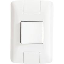 Conjunto 4x2 com 1 Interruptor Bipolar Simples Tramontina Aria 25 A 250 V Branco