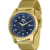 Relógio X-Watch Masculino Ref: Xmgs1049 D2kx Casual Mesh Dourado