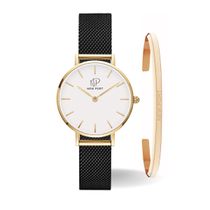 Relógio Feminino Preto Delicado 32mm + Bracelete New Port