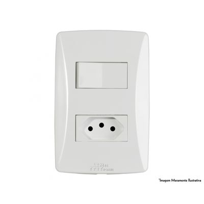 INTERRUPTOR PETRA 1 SIMP+TOM 2P+T C/PL 10A 250V 39057 C/10PCS