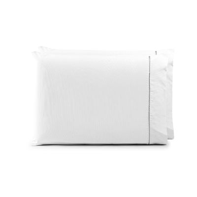 Par de Fronhas 70cm x 50cm 2 Peças Paris  Percal 150 Fios 100% Algodão - Branco