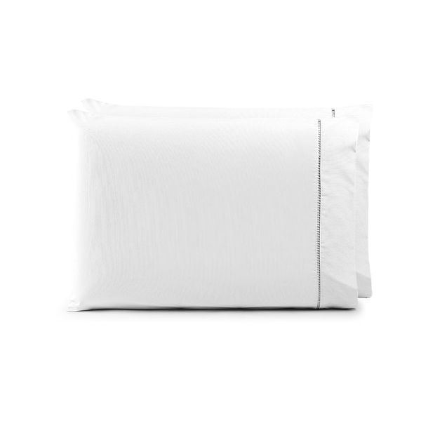 Par de Fronhas 70cm x 50cm 2 Peças Paris Percal 150 Fios 100% Algodão - Branco