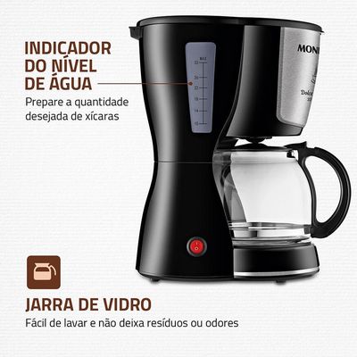 Cafeteira Elétrica Mondial Dolce Arome Inox C-32I 32 Xícaras - Preta Inox,Preto / 110