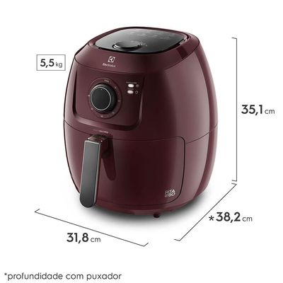 Fritadeira Elétrica Sem Óleo Air Fryer Electrolux Family Efficient Por Rita Lobo EAF51 5L  Vermelha Escura Vermelho / 110