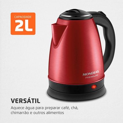 Chaleira Elétrica Mondial CE-06-R 2 Litros 1200W - Vermelha Vermelho / 220