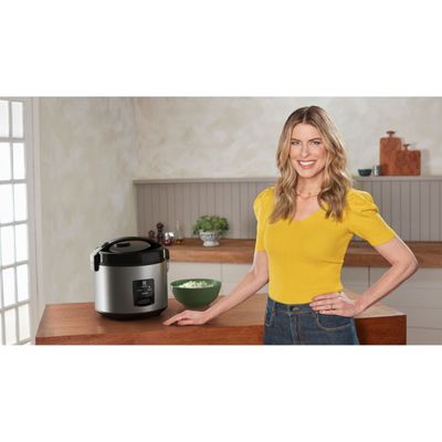 Panela Elétrica de Arroz Electrolux Efficient ERC20 por Rita Lobo com Trava de Segurança 3,5L – Inox e Preta Preto,Aço escovado / 110