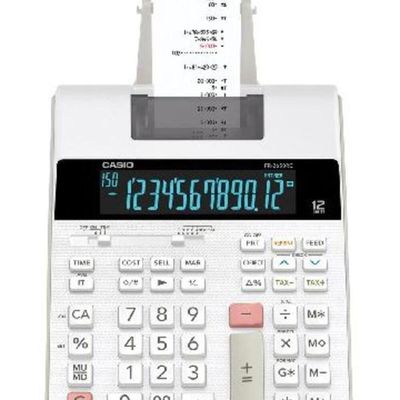 Calculadora com Bobina, Display LCD, 2.0 Linha , com Rela"gio e Calendario, FR-2650RC-B-DC Branca