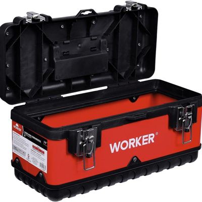 Caixa Metálica Para Ferramentas Baú 15'' Com Bandeja Worker