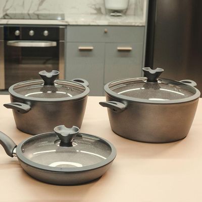Caçarola Antiaderente 2,6l A Indução Revestida Em Granito ø20cm
