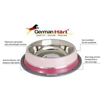 Comedouro Inox Dual Rosa G 850ml Para Pets - Germanhart