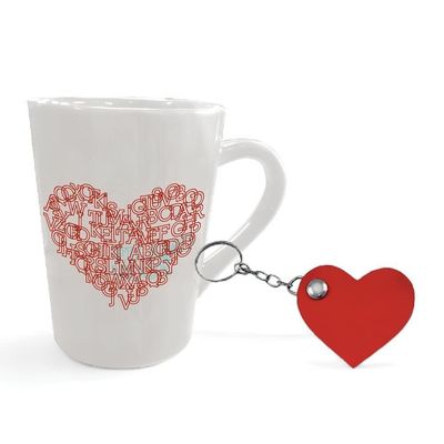 Caneca 250ml Com Chaveiro - Eu E Você