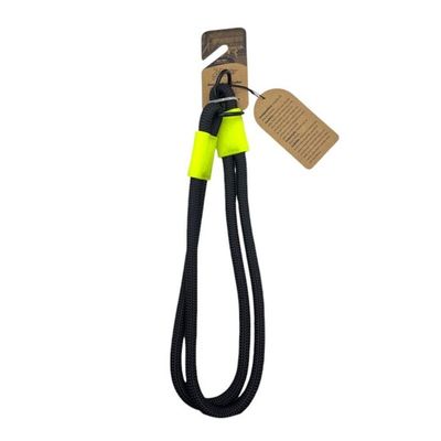 Coleira De Corda Dupla Preta Com Verde 65cm Resistente Acqua Wave