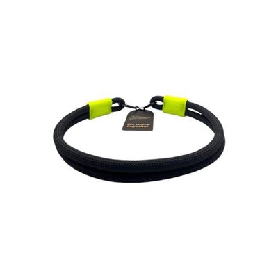 Coleira De Corda Dupla Preta Com Verde 65cm Resistente Acqua Wave