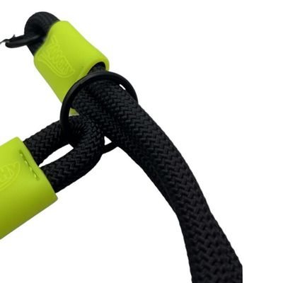 Coleira De Corda Dupla Preta Com Verde 65cm Resistente Acqua Wave