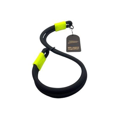 Coleira De Corda Dupla Preta Com Verde 65cm Resistente Acqua Wave