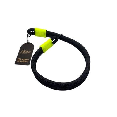 Coleira De Corda Dupla Preta Com Verde 65cm Resistente Acqua Wave