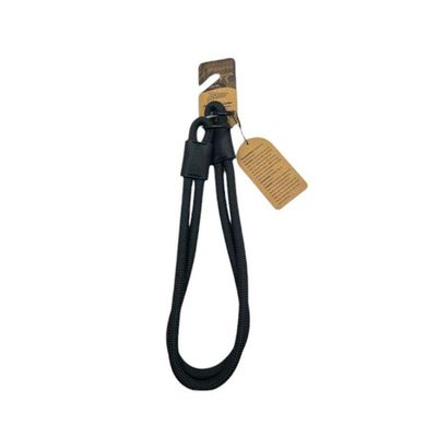 Coleira De Corda Dupla Preta 65cm Resistente Acqua Wave