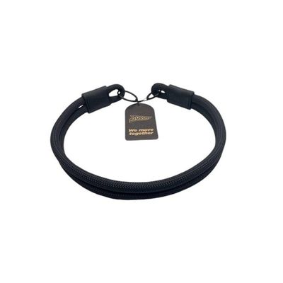 Coleira De Corda Dupla Preta 65cm Resistente Acqua Wave