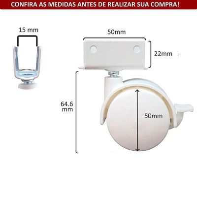 Kit Rodízio Rb40 Branco - Bigfer