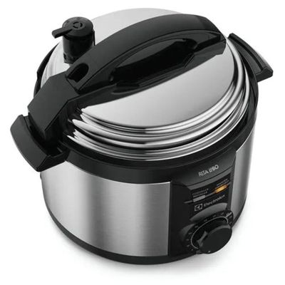 Panela De Pressão Elétrica Electrolux 3L Efficient Por Rita Lobo Pce15 Preta Com Inox 110V