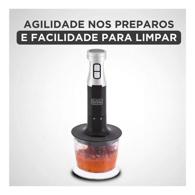 Mixer Vertical Black + Decker 3 Em 1 Fuxion Mix Preto 600W MK600-BR 110V