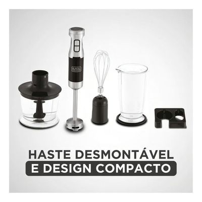 Mixer Vertical Black + Decker 3 Em 1 Fuxion Mix Preto 600W MK600-BR 110V
