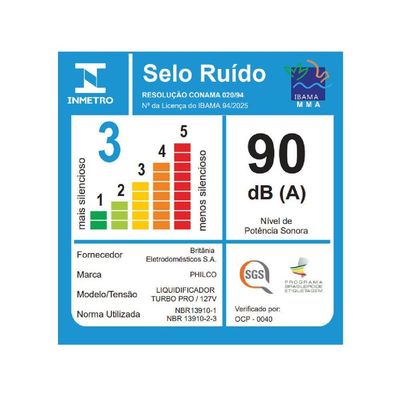 Liquidificador Philco 1200W 3L 12 Velocidades Preto Turbo Pro 110V