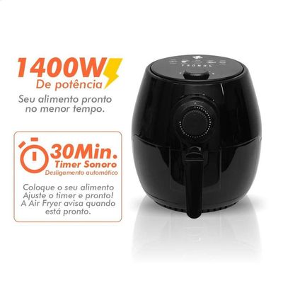 Fritadeira Elétrica Sem Óleo Air Fryer AF4001-M 3 Litros 1400W Tronos 220V