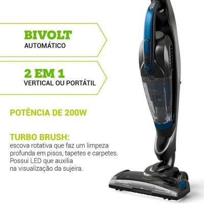 Aspirador de Pó 2 em 1 Philco 1L Bivolt Automático PAS56 Bivolt