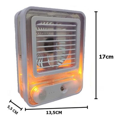 Ventilador Umidificador 3 Velocidades Touch Usb Led Silencioso Portatil