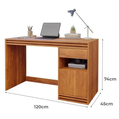 Escrivaninha Office Mila 1 Porta E 1 Gaveta Cinamomo - Permóbili Cinamomo