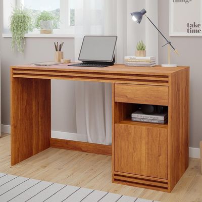 Escrivaninha Office Mila 1 Porta E 1 Gaveta Cinamomo - Permóbili Cinamomo