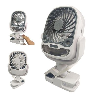 Ventilador De Mesa Umidificador Bateria Recarregavel Usb Garra 3 Velocidades 360 Graus Portatil