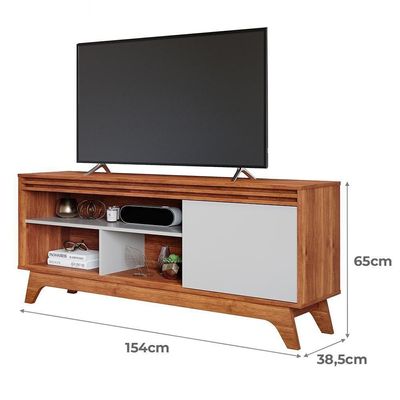 Rack Bancada Grécia 180cm Cinamomo-off White Para Até 55? - Permóbili Cinamomo-off White