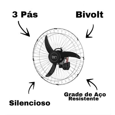 Ventiladores De Parede Tron Oscilante 60cm 140w - Bivolt