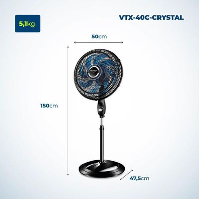 Ventilador De Coluna Super Turbo 8 Pás Mondial - Vtx-40c-crystal Vent 40cm Vtx-40c-crystal 127v/60hz
