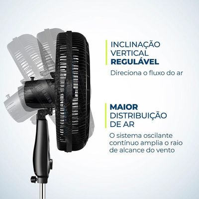 Ventilador De Coluna Super Turbo 8 Pás Mondial - Vtx-40c-crystal Vent 40cm Vtx-40c-crystal 127v/60hz