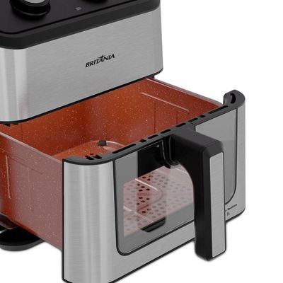 Air Fryer Britânia 8L Redstone Visor Glass BAF80A 220V