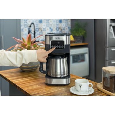 Cafeteira Elétrica Black+Decker CM350G Gourmand Gris 1,5L Programável Inox Preto,Inox / 110