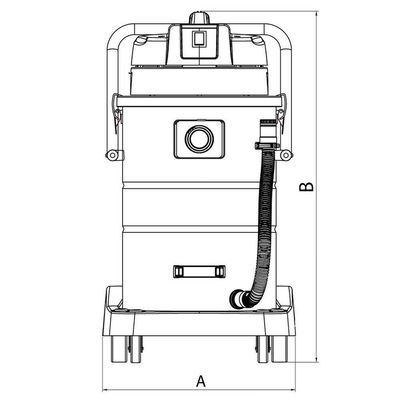 Aspirador Pó Sólidos Líquidos 220 V 1400 W Tanque Aço Inox Capacidade 50 Litros Tramontina Pro