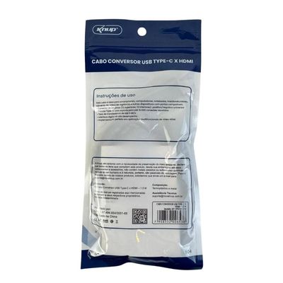 Cabo Conversor HDMI / Tipo C - 1,5M - KNUP