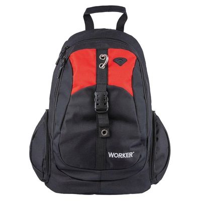 Mochila Para Ferramentas 14'' Poliéster Preta/vermelha Worker