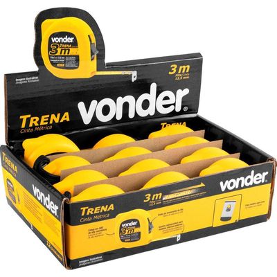Trena Curta De Aço 3 M X 12,5 Mm Caixa Com 12 Vonder