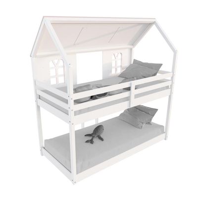 Beliche Montessoriano Casinha Bela - Madeira Maciça Branco/rosa/verde | Housin