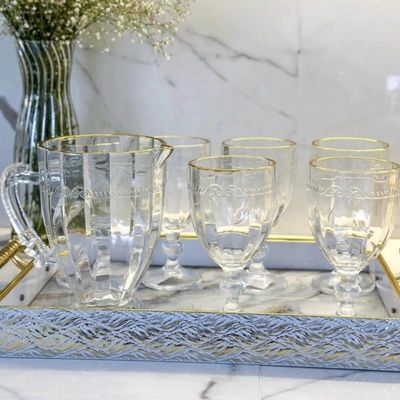 Jarra De Cristal Ecológico 1,3 L Com Fio De Ouro Imperial Lyor